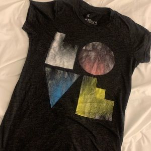 Graphic T-shirt designed for Aritzia, Grey with design in the center, Size Small